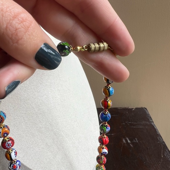 Vintage Venetian Murano Milleflori Glass Bead Necklace - Picture 4 of 5